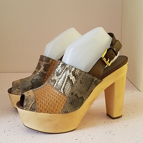 Coach Shoes - COACH LEATHER CLOG HEELS